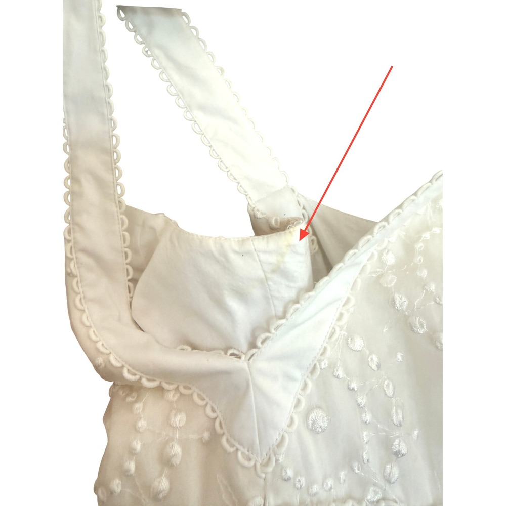 Lilly Pulitzer White Eyelet Silk Rayon Blend V-Neck Empire Waist Dress Sz 4 - Picture 7 of 9